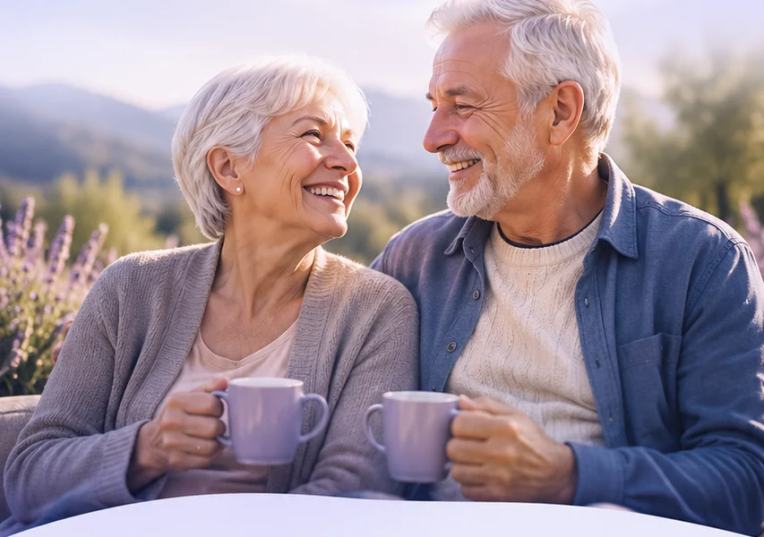 An older couple enjoying life